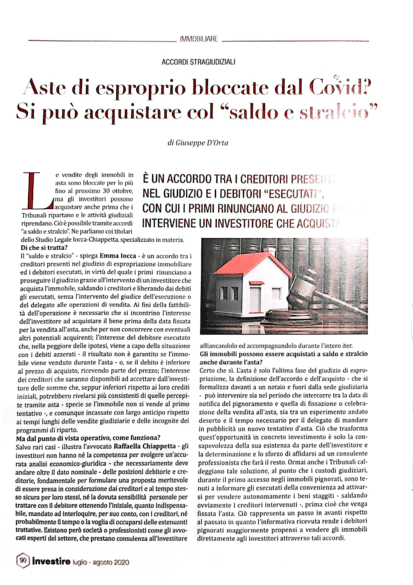 Investire luglio agosto 2020